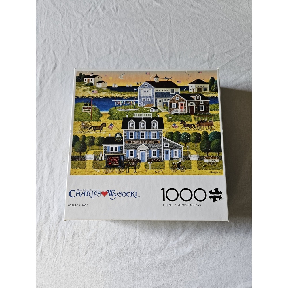 Charles Wysocki Witch's Bay Buffalo 1000 Piece Puzzle Complete w/ Poster
